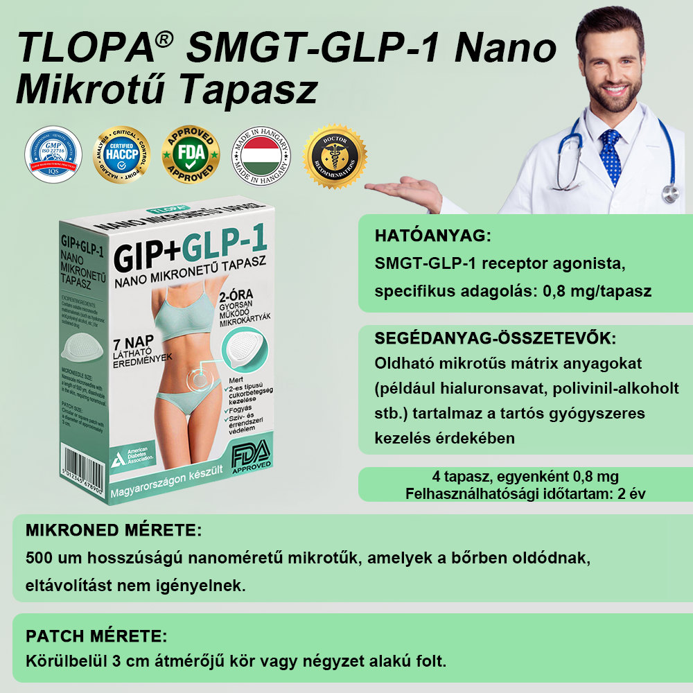 𝗧𝗟𝗢𝗣𝗔® 𝗚𝗜𝗣+𝗚𝗟𝗣-1 Nano Mikrotűs Tapasz👩⚕️ (Fájdalommentes, hosszan tartó hatás, a cukorbetegség, elhízás és szív- és érrendszeri betegségek kezelésére)✅