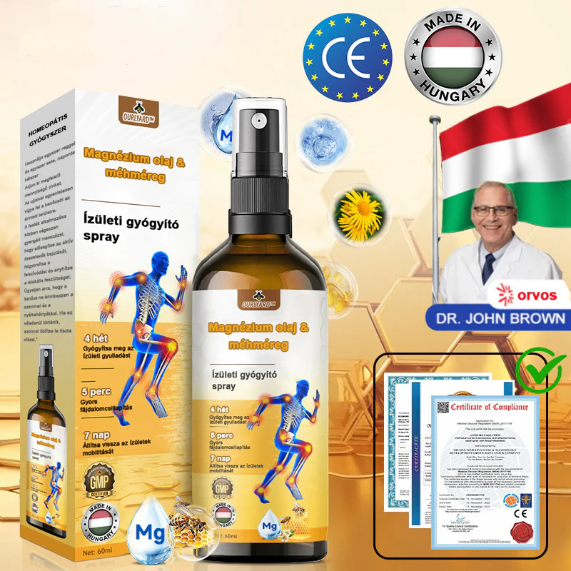 ✅ Hivatalos áruház: Ourlyard™ Magnéziumolaj és Mézes Ízületjavító Spray 👨⚕️ Jóváhagyva a Magyar Gyógyszerészeti és Egészségügyi Minőség- és Szervezetfejlesztési Intézet (OGYÉI) által. 🔥🔥🔥