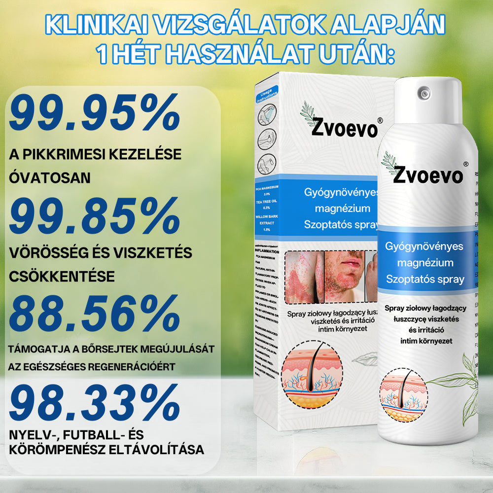 ✅ Hivatalos bolt: Zvoevo® Magnéziumos gyógynövényes spray pikkelysömörre ⚕️ MHRA tanúsítvánnyal (enyhíti a pikkelysömört, ekcémát, kezeli pattanásokat, szemölcsöket, javítja bakteriális fertőzéseket, csökkenti ízületi és neuropátiás fájdalmakat)-1